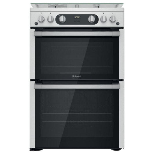 Hotpoint HDM67G0C2CX 60Cm Gas Cooker with Double Oven Inox | Atlantic Electrics