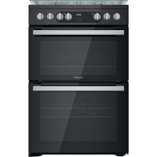 Hotpoint HDM67G9C2CSB 60cm Double Oven Dual Fuel Cooker - Black | Atlantic Electrics