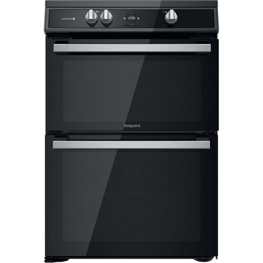 Hotpoint HDT67I9HM2C 60cm Electric Cooker in Black Double Oven Induction Hob | Atlantic Electrics