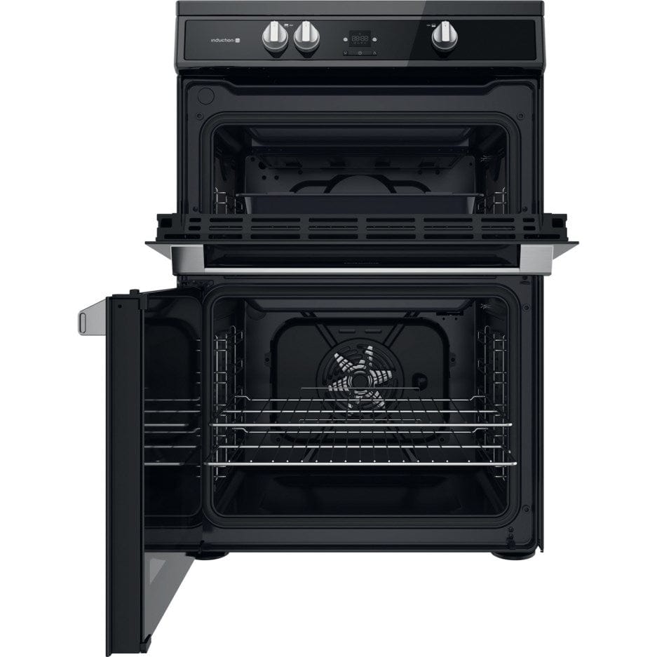 Hotpoint HDT67I9HM2C 60cm Electric Cooker in Black Double Oven Induction Hob | Atlantic Electrics