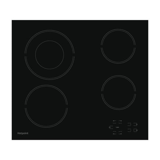 HOTPOINT HR612CH 4 Zone Crystal Finish CeramicTouch Control Hob in Black | Atlantic Electrics