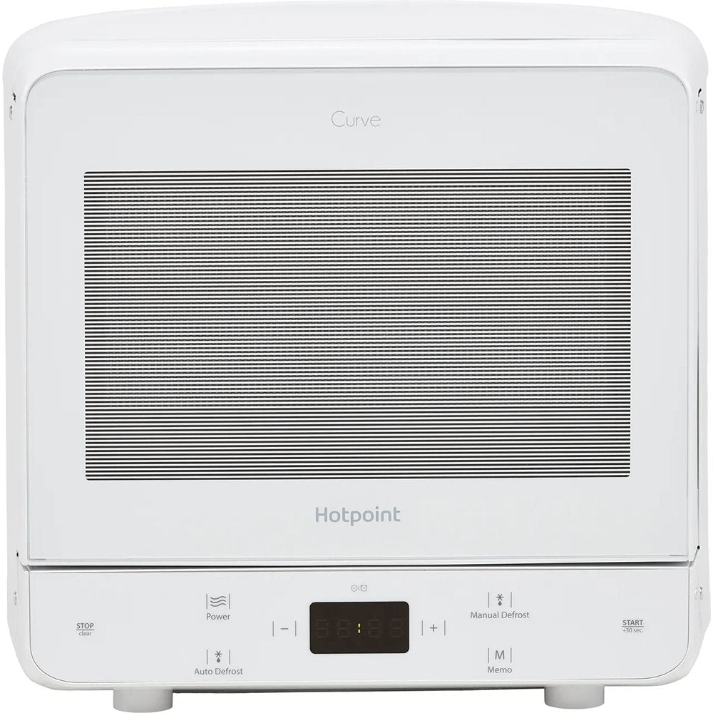 Hotpoint MWH1331FW 13 Litre Curve Microwave, 32.9cm Wide - White | Atlantic Electrics - 39478017065183 