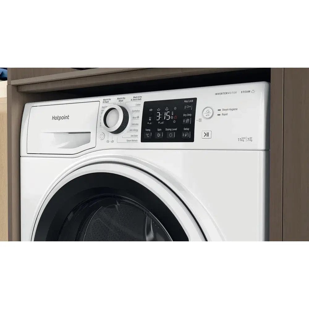 Hotpoint NDB11724WUK 11+7Kg Washer Dryer with 1600 Rpm, 59.5cm Wide - White | Atlantic Electrics