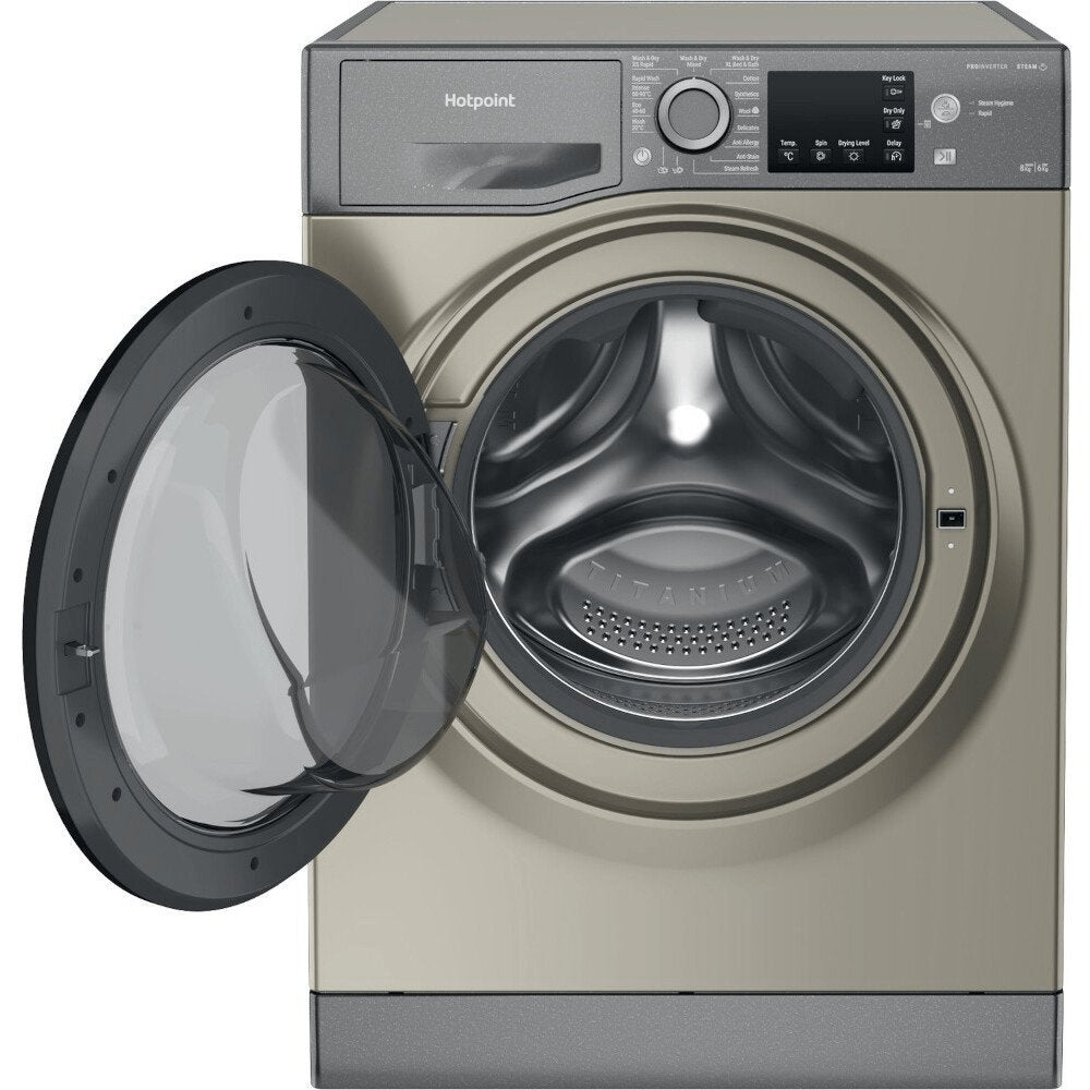 Hotpoint NDB8635GK 8kg/6kg Washer Dryer with 1400 rpm, 59.5cm Wide - Graphite | Atlantic Electrics