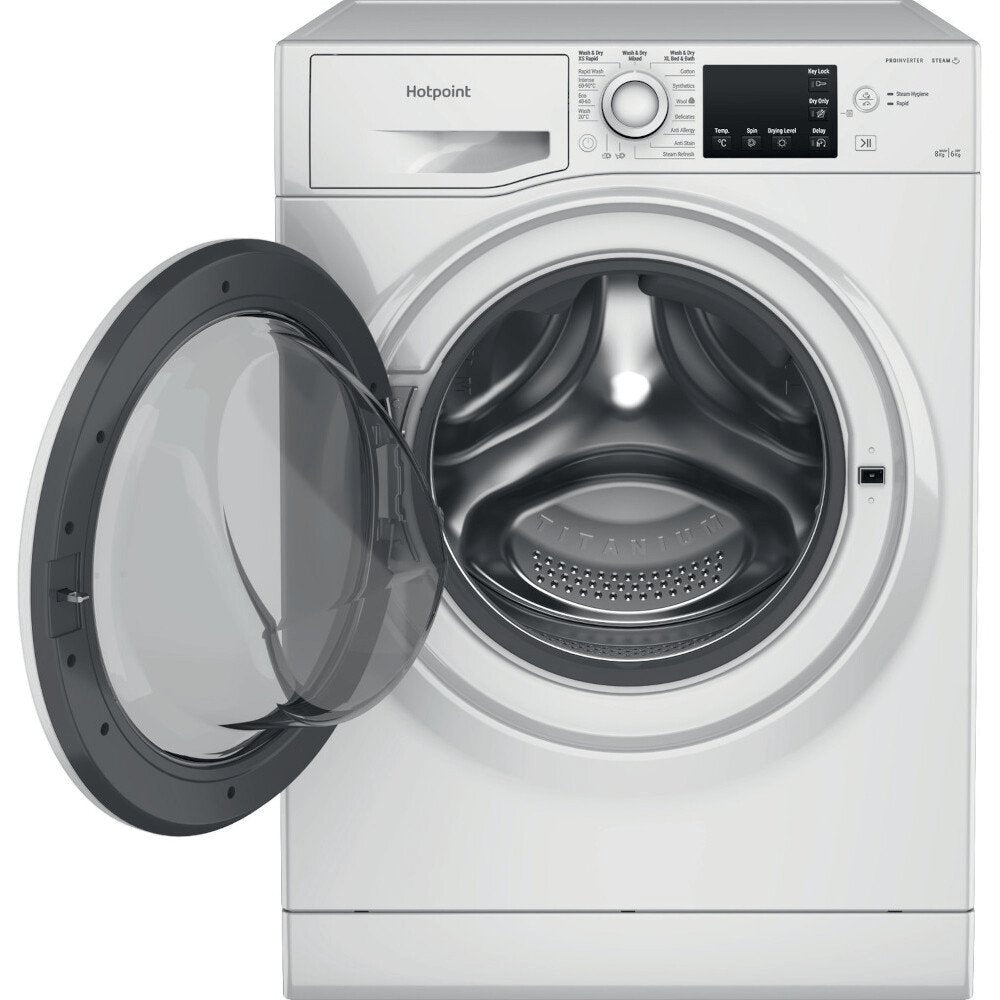 Hotpoint NDB8635WUK 8+6Kg Washer Dryer with 1400 rpm, 59.5cm Wide - White | Atlantic Electrics