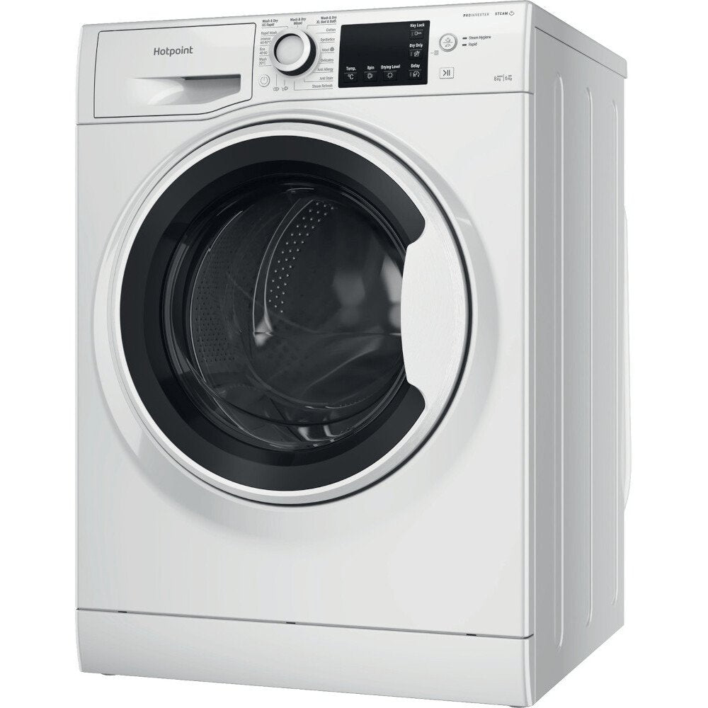 Hotpoint NDB8635WUK 8+6Kg Washer Dryer with 1400 rpm, 59.5cm Wide - White | Atlantic Electrics - 39478024044767 