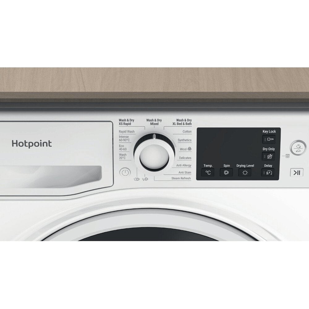 Hotpoint NDB8635WUK 8+6Kg Washer Dryer with 1400 rpm, 59.5cm Wide - White | Atlantic Electrics