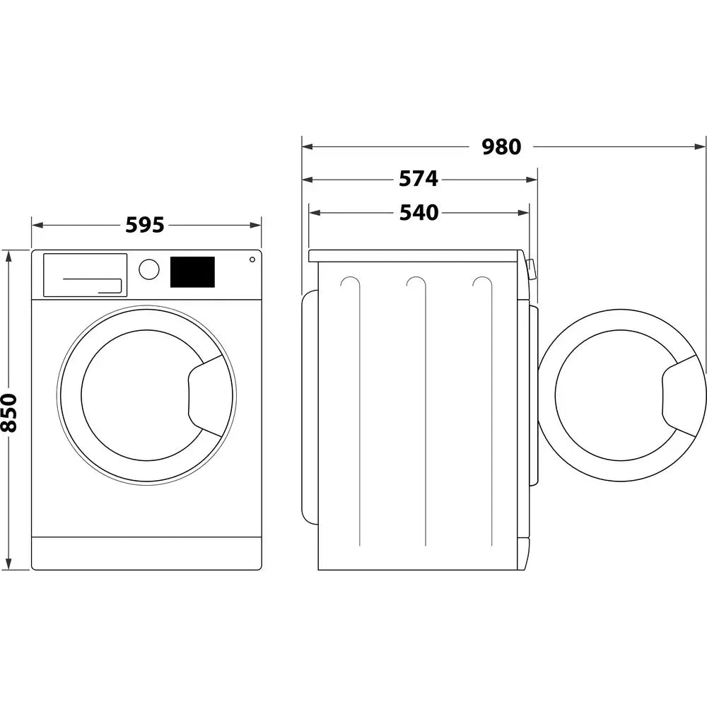 Hotpoint NDB9635BSUK 9+6KG Freestanding Washer Dryer, 1400 rpm Spin Speed, 59.5cm Wide - Black | Atlantic Electrics - 40157510107359 