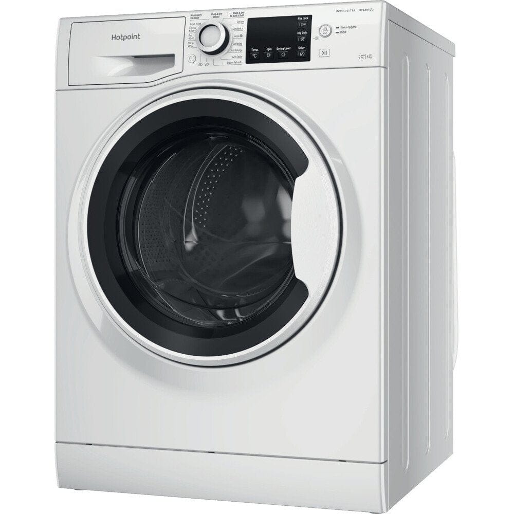 Hotpoint NDBE9635WUK 9Kg+6Kg 1400 Spin Washer Dryer - White | Atlantic Electrics