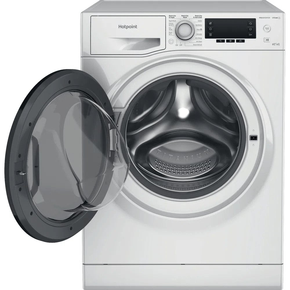 Hotpoint NDD8636DAUK 8kg/6kg Washer Dryer with 1400 rpm, ActiveCare, 59.5cm Wide - White | Atlantic Electrics - 39478023520479 