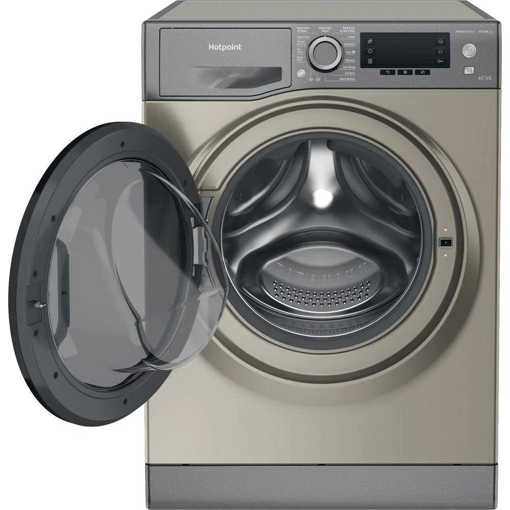 Hotpoint NDD8636GDAUK 8+6Kg Washer Dryer with 1400 rpm, ActiveCare, 59.5cm Wide - Graphite | Atlantic Electrics - 39478025355487 