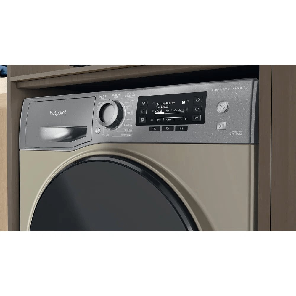 Hotpoint NDD8636GDAUK 8+6Kg Washer Dryer with 1400 rpm, ActiveCare, 59.5cm Wide - Graphite | Atlantic Electrics - 39478025552095 