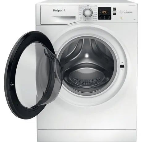 Hotpoint NSWE845CWSUKN 8kg 1400 rpm Freestanding Washing Machine,59.5cm Wide- White | Atlantic Electrics