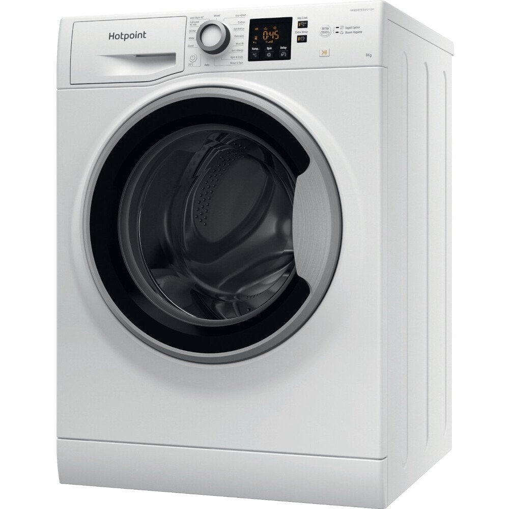 Hotpoint NSWE965CWSUKN 9kg 1600 rpm Washing Machine, 59.5cm Wide - White | Atlantic Electrics - 39478028140767 