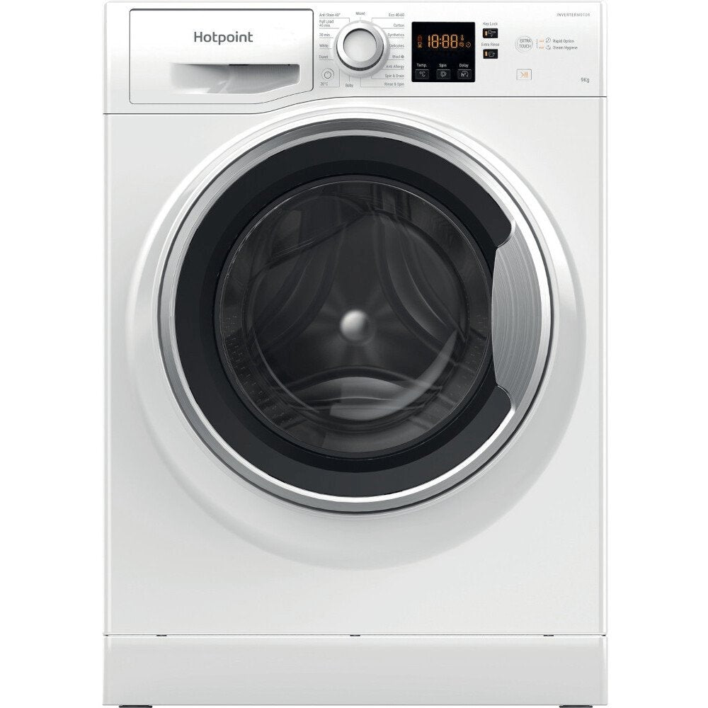 Hotpoint NSWE965CWSUKN 9kg 1600 rpm Washing Machine, 59.5cm Wide - White | Atlantic Electrics - 39478028042463 