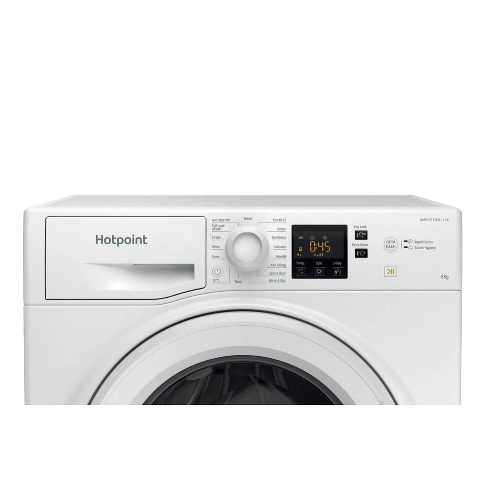 Hotpoint NSWF845CWUKN 8kg 1400rpm Freestanding Washing Machine - White | Atlantic Electrics - 39478029844703 