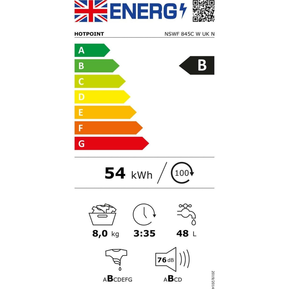 Hotpoint NSWF845CWUKN 8kg 1400rpm Freestanding Washing Machine - White | Atlantic Electrics - 39478029975775 