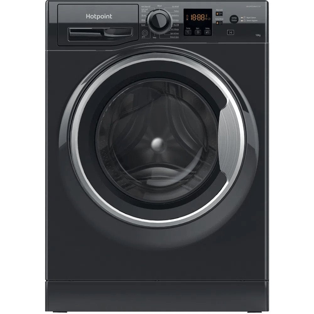 Hotpoint NSWM1045CBSUKN 10Kg Freestanding Washing Machine, 59.5cm Wide - Black | Atlantic Electrics - 39478030794975 