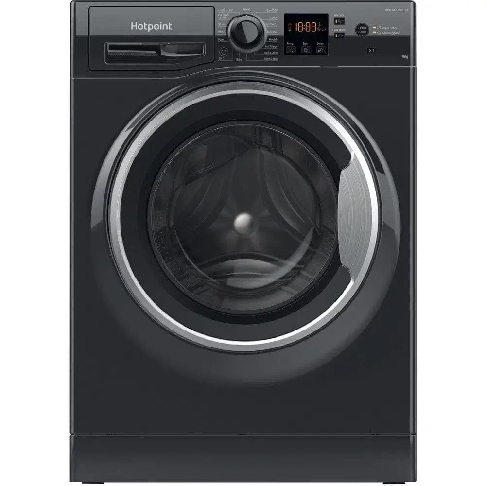 Hotpoint NSWM965CBSUKN 9Kg Freestanding Washing Machine with 1600 Rpm, 59.5cm Wide - Black | Atlantic Electrics - 39478032990431 