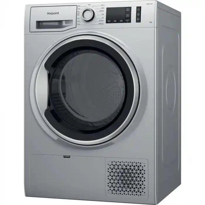 Hotpoint NTM1192SSK Freestanding 9kg Heat Pump Tumble Dryer in - Silver | Atlantic Electrics - 40452176740575 