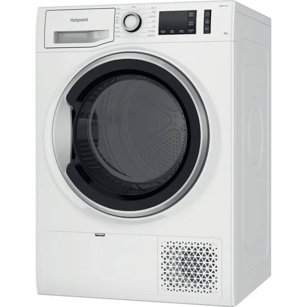 Hotpoint NTSM1182SKUK 8kg Heat Pump Condenser Dryer in White | Atlantic Electrics - 40333352501471 