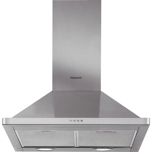 Hotpoint PHPN65FLMX1 60cm wide pyramid design cooker hood - stainless steel | Atlantic Electrics