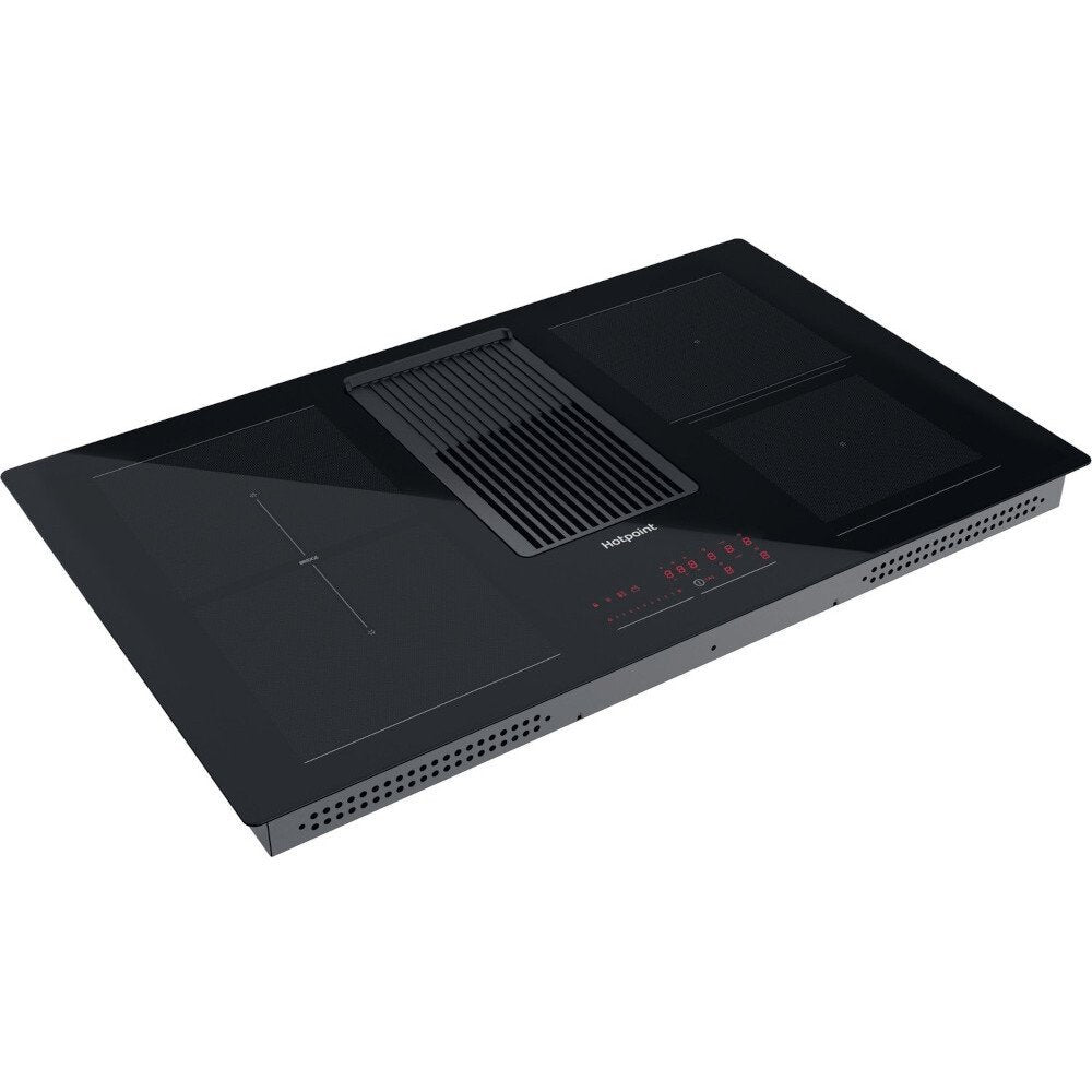 Hotpoint PVH92BK 83cm induction Glass Ceramic Venting Hob - Black | Atlantic Electrics