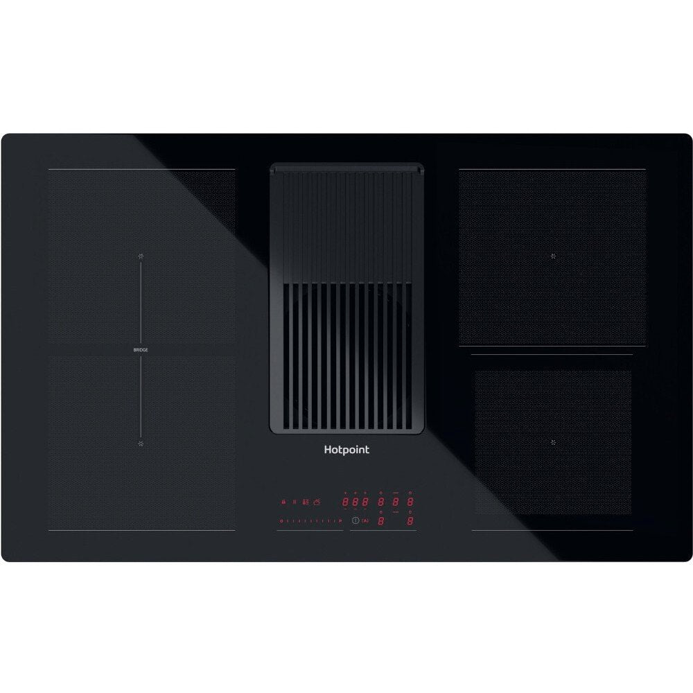 Hotpoint PVH92BK 83cm induction Glass Ceramic Venting Hob - Black | Atlantic Electrics - 39478044295391 