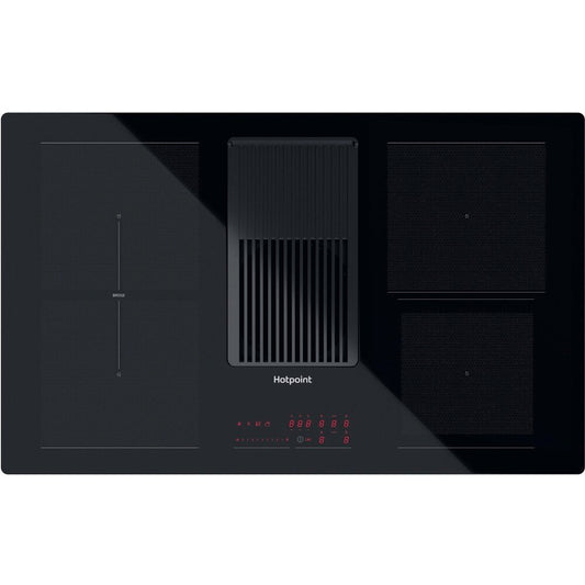 Hotpoint PVH92BK 83cm induction Glass Ceramic Venting Hob - Black | Atlantic Electrics