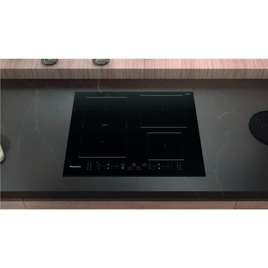 Hotpoint TB7960CBF 60cm Four Zone Induction Hob WIth Flexi Zone - Black | Atlantic Electrics - 39478049964255 