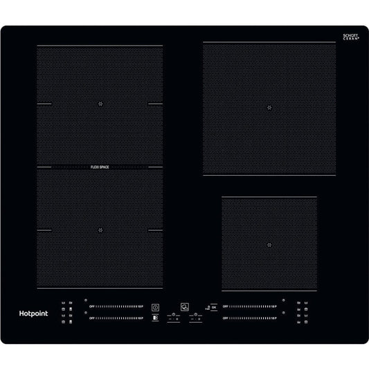 Hotpoint TS5760FNE 59cm Touch Control Four Zone Induction Hob - Black | Atlantic Electrics