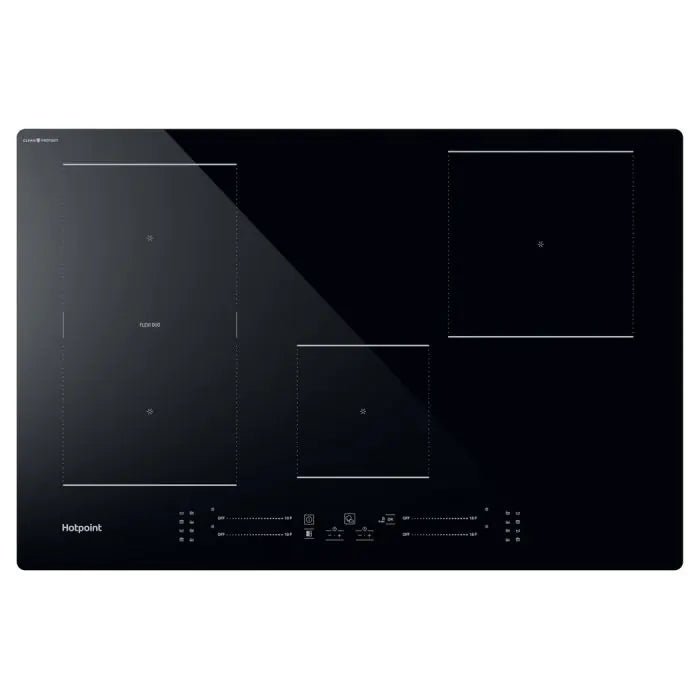 Hotpoint TS6477CCPNE 77cm 4 Zone Black Induction Hob with Flex Zone - Black | Atlantic Electrics - 40639558582495 