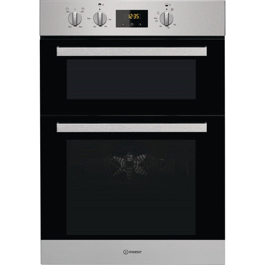 Indesit Aria IDD6340IX Built In Electric Double Oven - Stainless Steel - A/A Rated | Atlantic Electrics