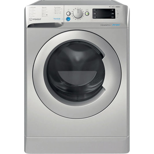 Indesit BDE86436XSUKN 8kg Wash 6kg Dry 1400rpm Freestanding Washer Dryer - Silver | Atlantic Electrics