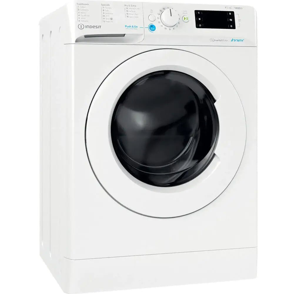 Indesit BDE86436XWUKN 8kg Wash 6kg Dry 1400rpm Freestanding Washer Dryer - White | Atlantic Electrics - 39709112008927 