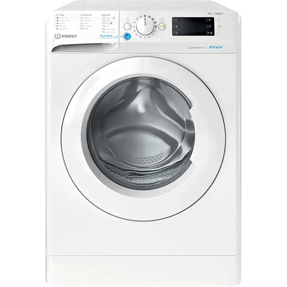 Indesit BWE101486XWUKN Freestanding Washing Machine 10Kg 1400 rpm, 59.5cm Wide - White | Atlantic Electrics - 39478065529055 