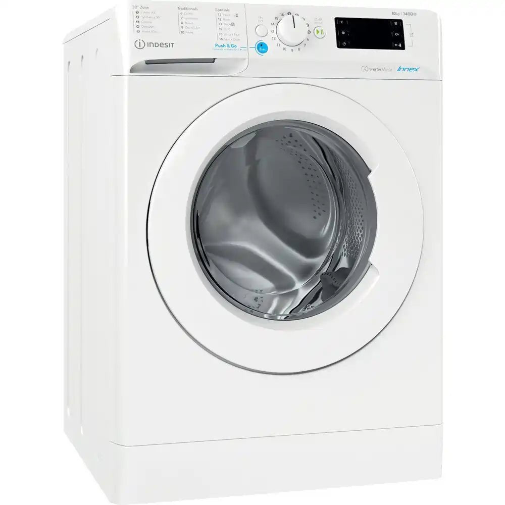 Indesit BWE101486XWUKN Freestanding Washing Machine 10Kg 1400 rpm, 59.5cm Wide - White | Atlantic Electrics - 40743695319263 