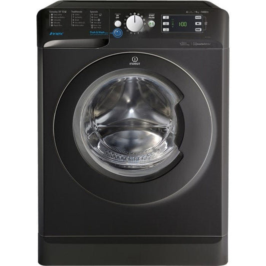 Indesit BWE91484XK 9Kg Washing Machine with 1400 rpm - Black | Atlantic Electrics