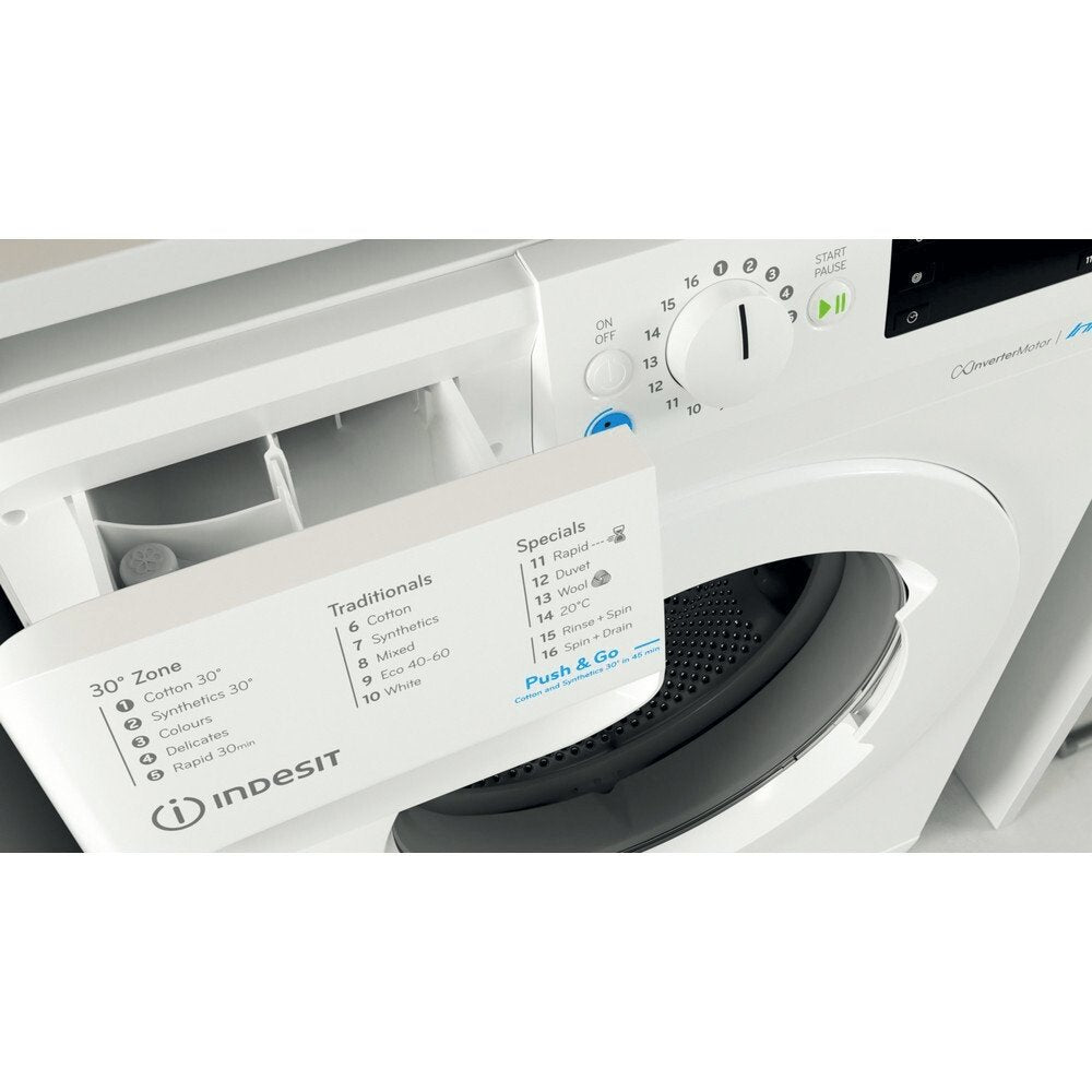 Indesit BWE91496XWUKN 9kg Washing Machine, 1400 rpm, 59.5cm Wide - White | Atlantic Electrics - 39478072279263 