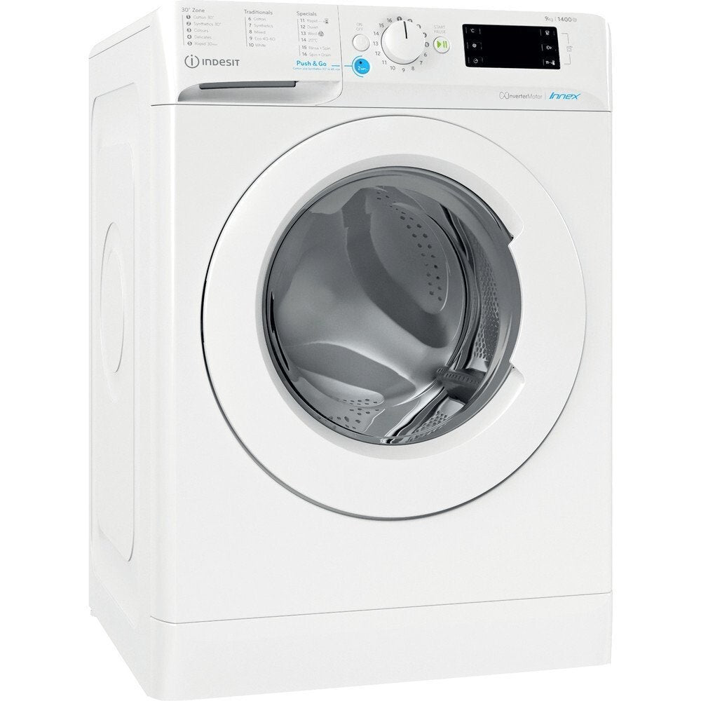 Indesit BWE91496XWUKN 9kg Washing Machine, 1400 rpm, 59.5cm Wide - White | Atlantic Electrics