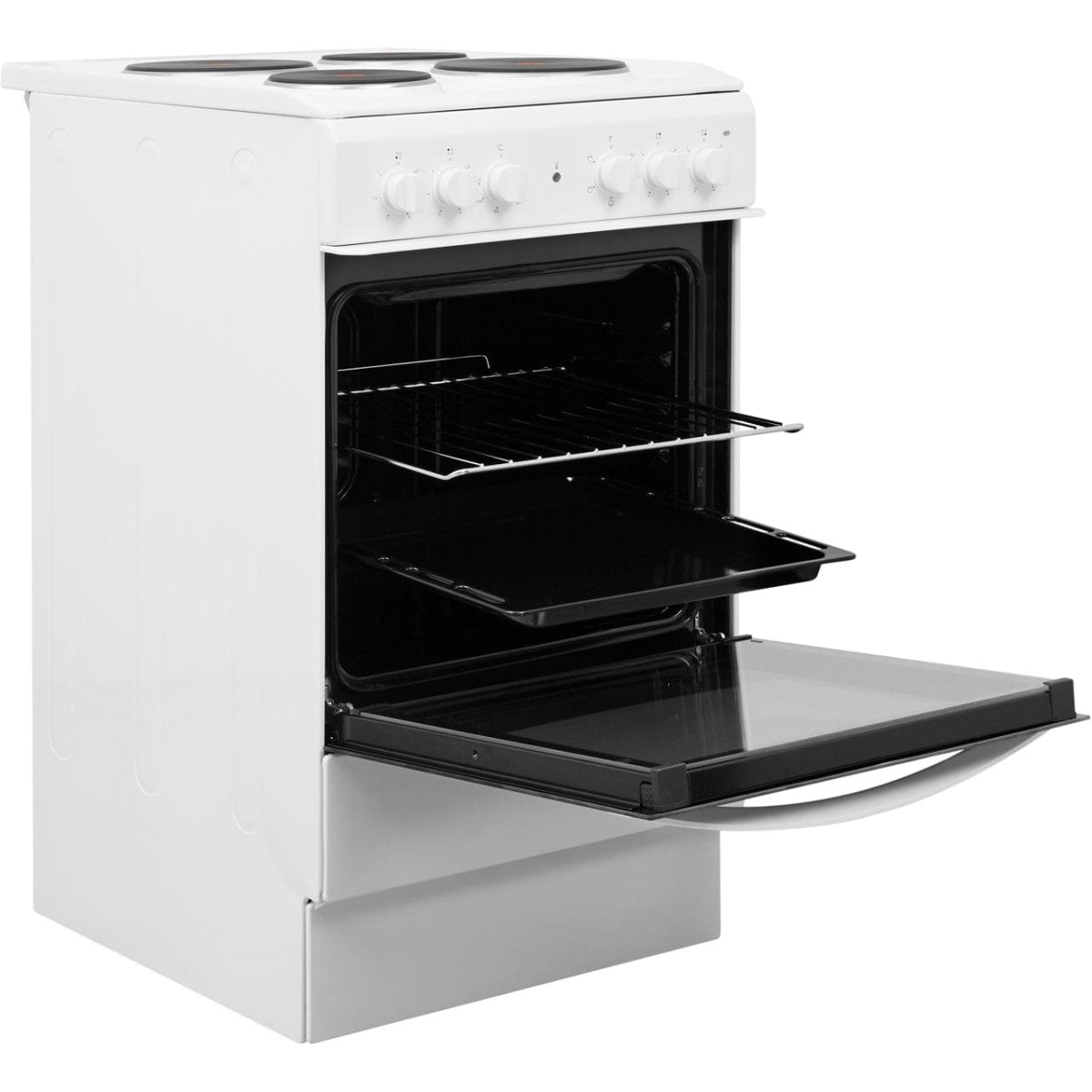 Indesit Cloe IS5E4KHW 50cm Electric Cooker with Solid Plate Hob - White | Atlantic Electrics