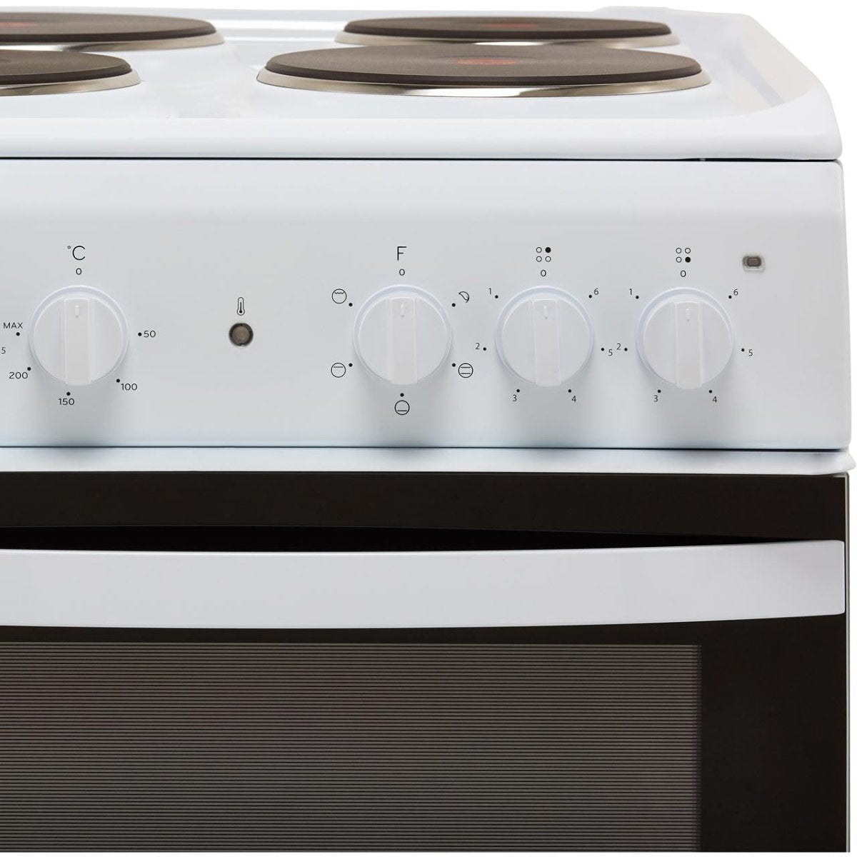 Indesit Cloe IS5E4KHW 50cm Electric Cooker with Solid Plate Hob - White | Atlantic Electrics