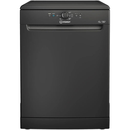 Indesit D2FHK26BUK 14 Place Settings Freestanding Dishwasher - Black | Atlantic Electrics