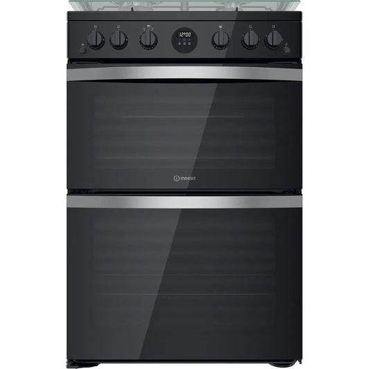 Indesit ID67G0MCBUK 85 Litre Double Cooker, 60cm Wide - Black | Atlantic Electrics