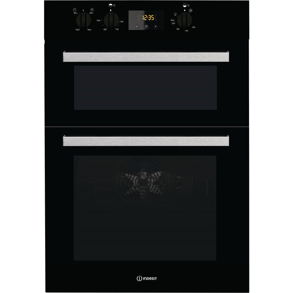 Indesit IDD6340BL Aria Electric Built In Double Oven - Black | Atlantic Electrics