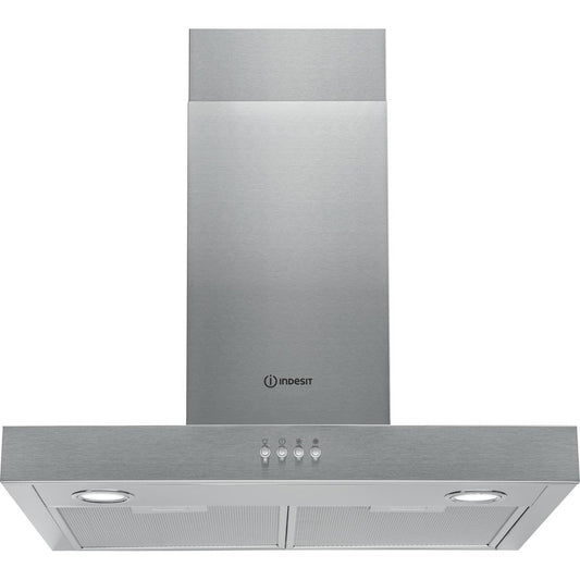 Indesit IHBS65LMX 60cm Flat Cooker Hood - Stainless Steel | Atlantic Electrics