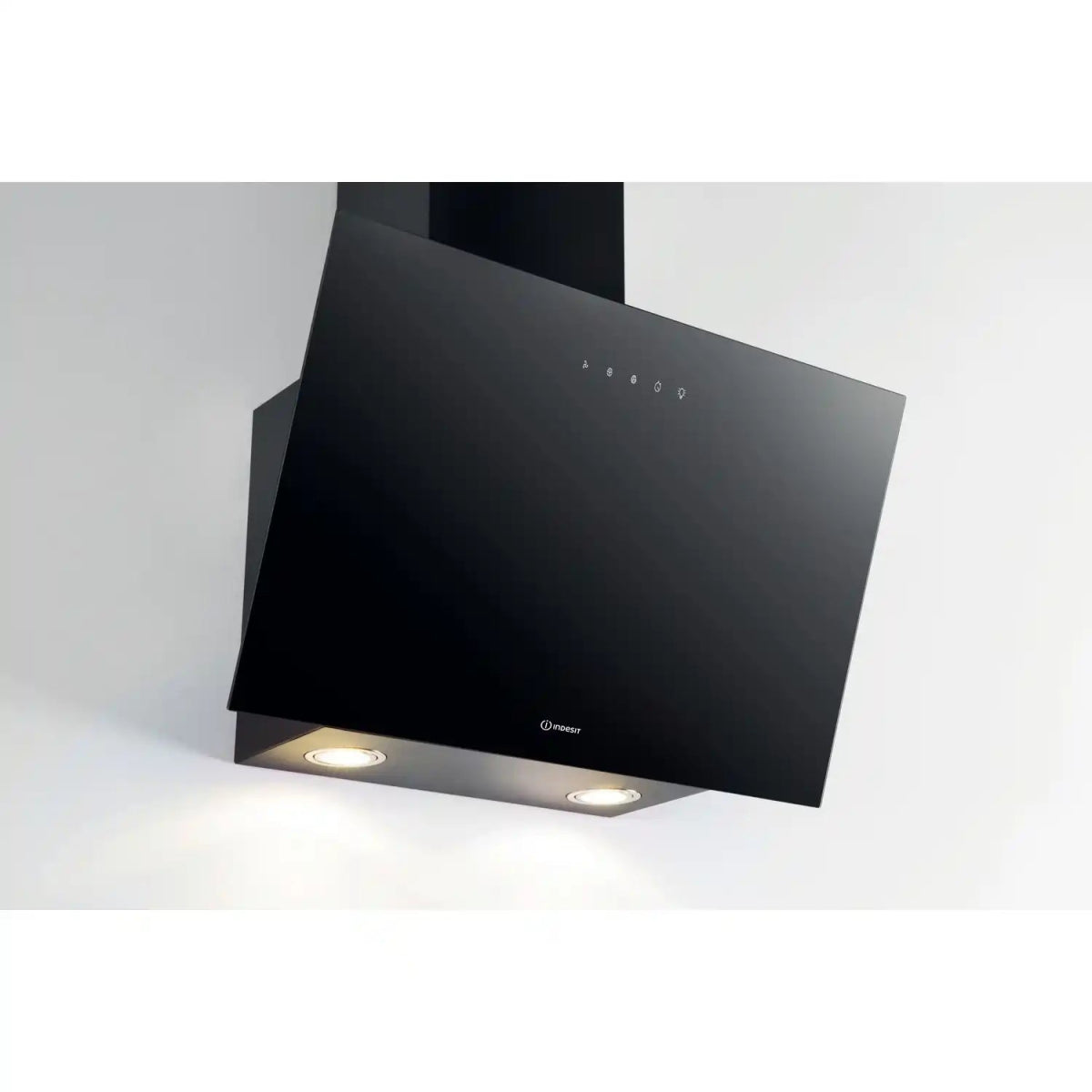 Indesit IHVP62FLTK 60cm Chimney Cooker Hood - Black | Atlantic Electrics