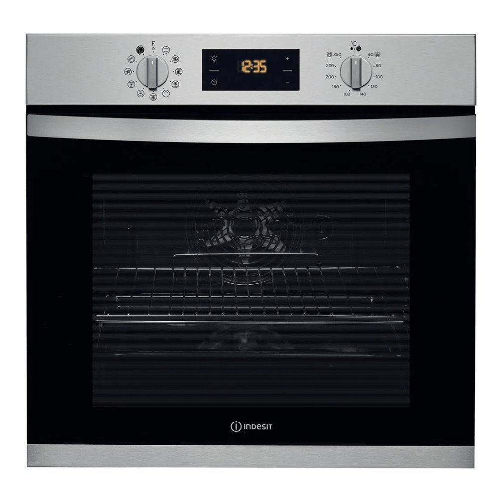 Indesit KFWS3844HIXUK 71 Litre Built-In Electric Single Oven, 59.5cm Wide - Stainless Steel | Atlantic Electrics - 39478102851807 