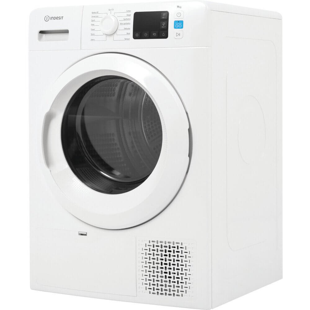 Indesit YTM1192XUK 9Kg Heat Pump Condenser Dryer In White | Atlantic Electrics - 39776077054175 