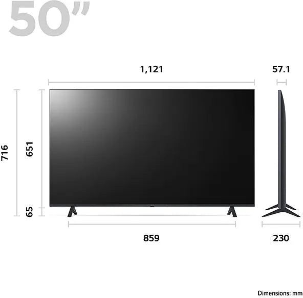 LG 50UR78006LK (2023) LED HDR 4K Ultra HD Smart TV, 50 inch with Freeview Play/Freesat HD, Dark Gray | Atlantic Electrics - 40157517807839 